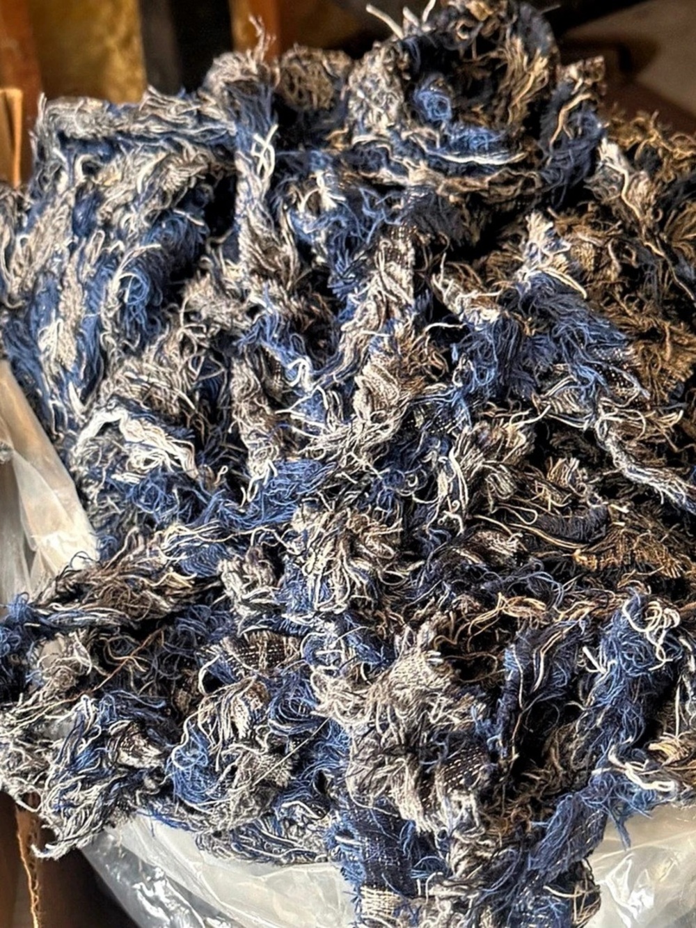 Textile Fiber Material in Blue & Gray rag rugs 4 pounds
